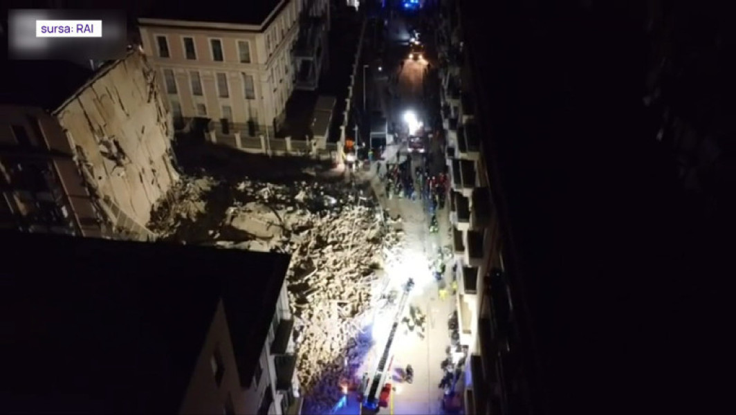 O clădire din Bari s-a prăbușit, iar salvatorii caută supraviețuitori