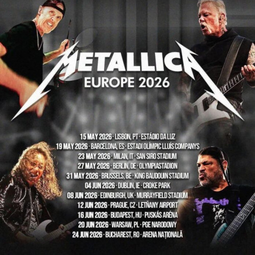 Metallica revine la București în mai 2026