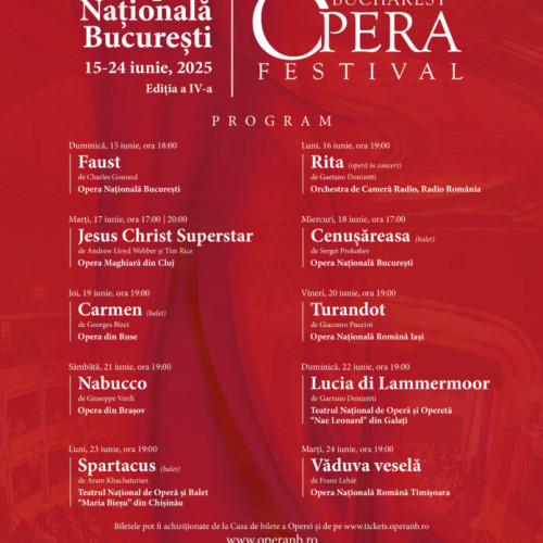 A patra ediție a Bucharest Opera Festival se va desfășura în iunie