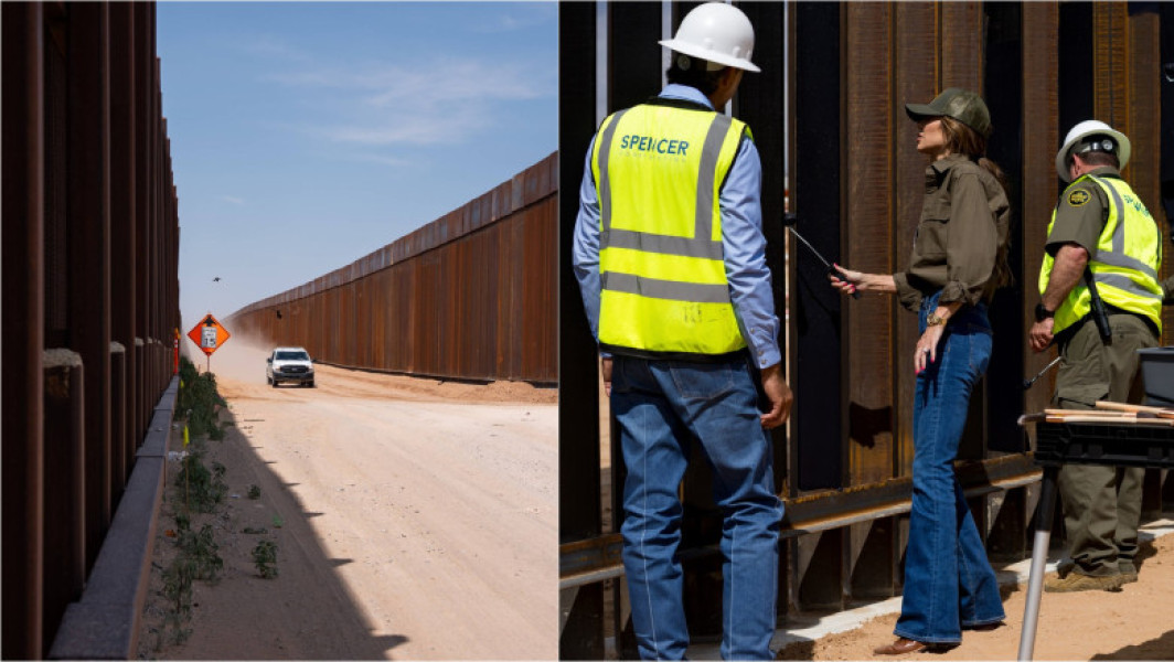 Trump a ordonat vopsirea completă a zidului de la granița cu Mexicul în negru