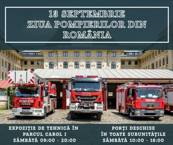 Ziua pompierilor în București-Ilfov, marcată prin expoziții și porți deschise
